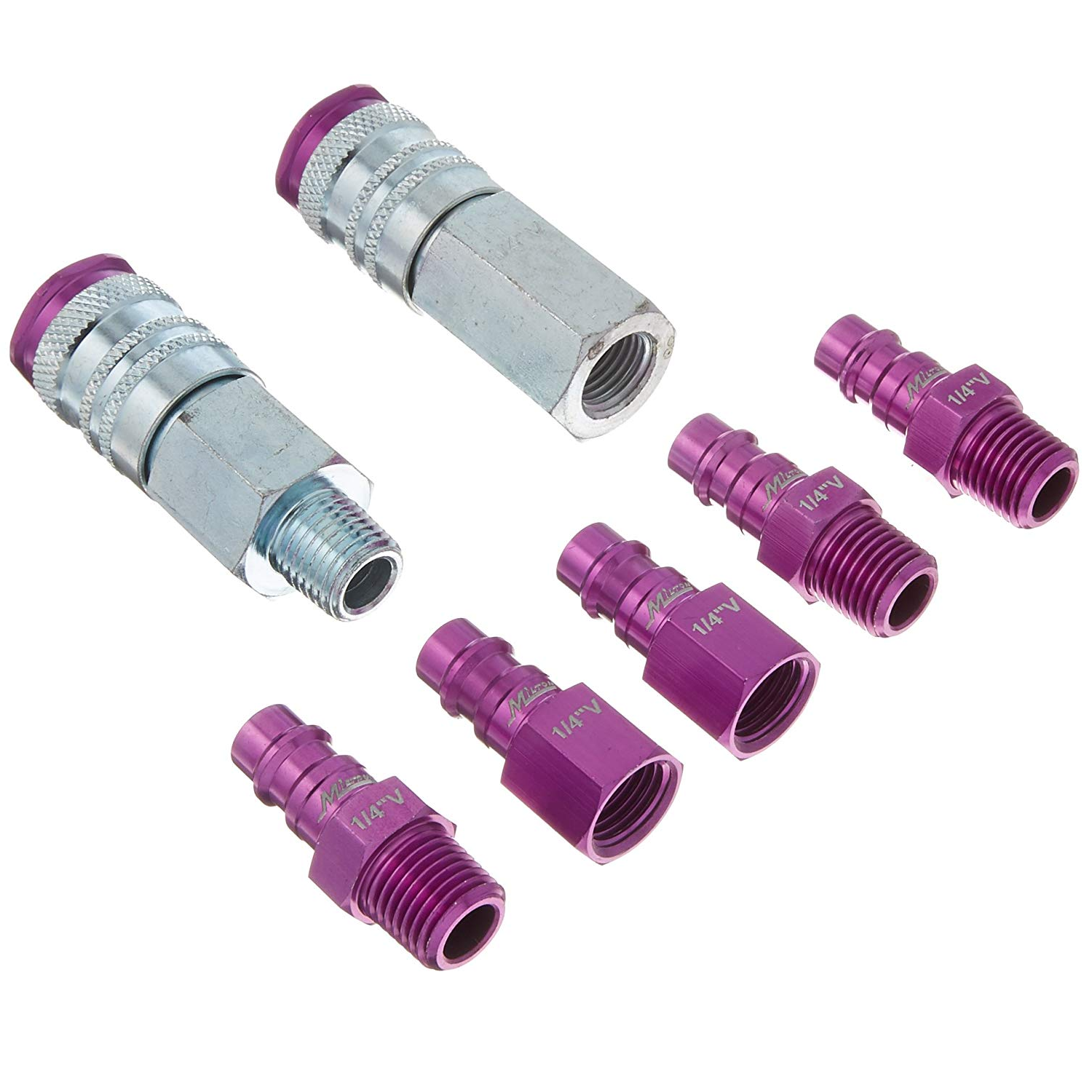 Milton S-307VKIT 7 Piece Hi-Flo V-Style 1/4 NPT Purple ColorFit-Mega-Flow Kit
